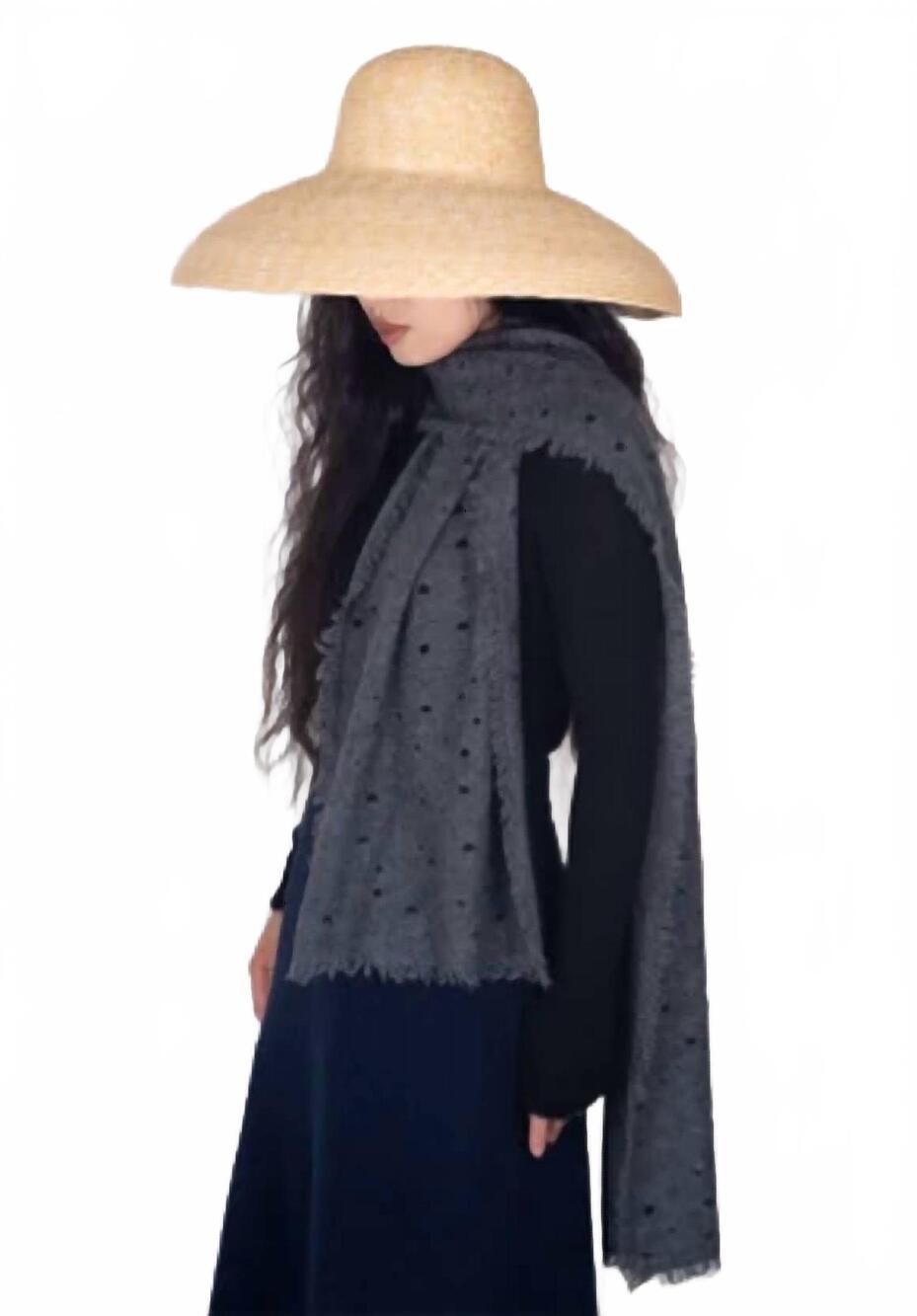NEW OATS & RICE women's cashmere scarf in slate
